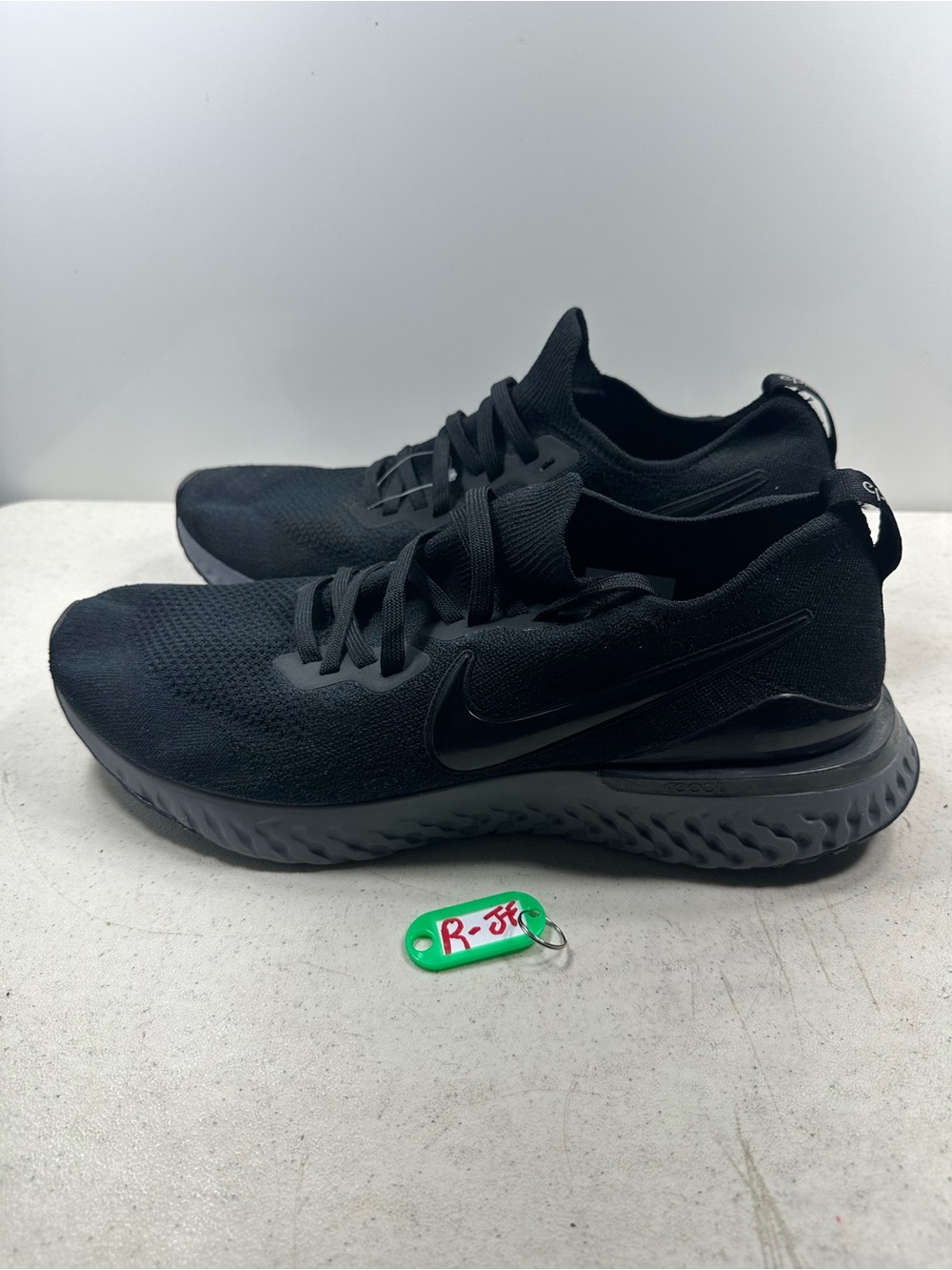 Nike Epic React Flyknit 2 Shadow Black Sneakers, Size 14  BQ8928-001